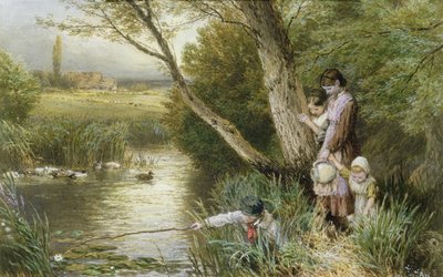 By the Stream by Myles Birket Foster